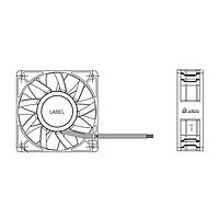 Delta Electronics, Inc. PFB1248UHE309 Tubeaxial Tubeaxial Fan, 120x38mm, 48VDC, Ball, 4-Lead Wires, Lock Rotor Sensor, Tach, PWM