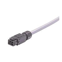 HARTING 33501100203020 Rectangular Cable Assemblies Han 1A 5+PE IP65 single ended Cable Assembly, unshielded, female, snap-in version, 6x16AWG, PVC gray, 2.0m