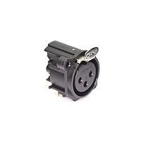 Amphenol Audio AC3FAH-AU-PRE Connectors 3 Pole XLR Female Chassis Mount A Type Gold Contacts Black Finish Horizontal PCB