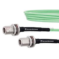 Fairview  FMCA1247 Low Loss N Female Bulkhead to N Female Bulkhead Cable LL142 Coax and RoHS with LF Solder