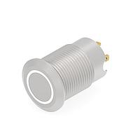 Alcoswitch - TE Connectivity 2488219-7 Anti-Vandal Stainless, Flush Button, White LED ring, Solder terminal, LED 24VDC