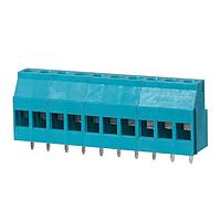 Same Sky (formerly CUI Devices) TB010-508-10BE Fixed Terminal Blocks Terminal block, screw type, 5.08 , horizontal, 10 poles, CUI Blue, slotted screw, PCB mount