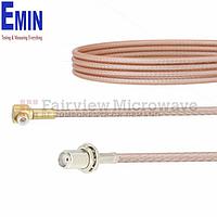 Fairview FMCA1418 Snap-On RA MMBX Plug to SMA Female Bulkhead Cable RG316 Coax