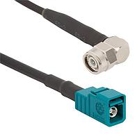 Amphenol RF 095-820-196-120 RF Cable Assemblies FAKRA Straight Jack to TNC Right Angle Plug LMR-195 50 Ohm 120 Inches Z Key Code (3048 mm)