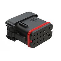 Amphenol SINE Systems AT16-15SE-K003 Connectors 15 Position Plug, Socket, Keyed E, End Cap, Reduced Diameter Seal, Black