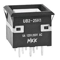 NKK Switches UB225KKW015F Pushbutton Switches DPDT ON(ON) GRN LED SOLDER LUG BODY ONLY