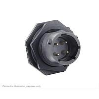 Eaton Souriau-Sunbank UTSX712D4P32 Receptacles Jam nut receptacle & hold down clips,without backshell, with 4 male PCB contacts, IP68/69K in unmated conditions