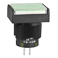 NKK Switches YB03WKW01-5F05-JF LED RECT BSH MNT SEAL 5V RED LED CLR/GRN CAP