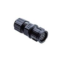 Amphenol LTW CD-07BMFA-LL7001 Standard Circular Connector Ceres, Middle Size, Plastic, 5A, 07 pins, Male Connector, Female Contact, Straight, 2 Points Lock, Solder, Field Installable, F4.0 - F9.6mm, IP67