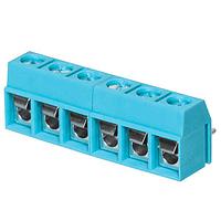Same Sky (formerly CUI Devices) TB002V-500-06BE Fixed Terminal Blocks Terminal block, screw type, 5.00 , vertical, 6 poles, CUI Blue, slotted screw, PCB mount