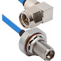 Amphenol SV Microwave MRSMA-085-FB292-180 RF Cable Assemblies SMA R/A M to 2.92mm BKHD F 18"Cable