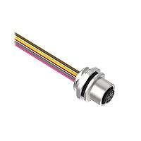 Banner Engineering BR-M12F8F9-0.5 Sensor Cables / Actuator Cables Receptacle 8-pin Female; 8x24 PVC 0.5 m Length; Front Mount PG9 w/ Locknut