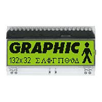 DISPLAY VISIONS EA DOGM132L-5 LCD Graphic Displays STN(+) Reflective Yel/Grn Background