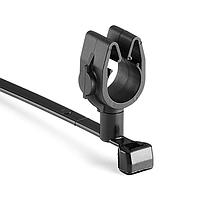 HellermannTyton 156-01787 Standard Cable Ties MOC Clip, 10 mm Transverse, Assembled to T50SMVC Swivel Tie, PA66HIRHSUV, Black, 1000/ctn
