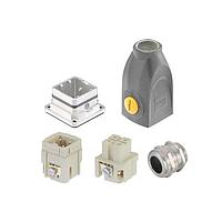 HARTING 10220030001 Heavy Duty Power Connectors Han-Yellock 10 Kit 3+GND - straight housing, top entry hood, M20 cable gland for 6-12mm  (10amps per pin, screw terminal)