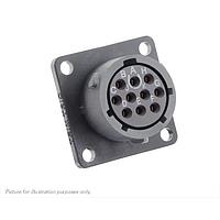 Eaton Souriau-Sunbank UTSX012E10SZ Receptacles Square flange receptacle, without backshell, with 10 female solder contacts, IP68/69K in unmated conditions, keying Z