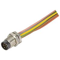 HARTING 21023531800 Sensor Cables / Actuator Cables M8 A-code 8pin Panel Receptacle male to flying leads, rear mount, 0.2m