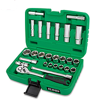 TOPTUL GCAI2601 3/8" DR. Flank Socket Set (26 pcs; 6PT)