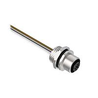 Banner Engineering BR-M12F5F9-0.5 Sensor Cables / Actuator Cables Receptacle 5-pin Female; 5x22 PVC 0.5 m Length; Front Mount PG9 w/ Locknut