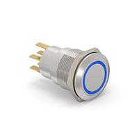Alcoswitch - TE Connectivity 6-2213764-0 Pushbutton Switches AV19 DPM 0.4VA FIX RING LED BLUE 24V