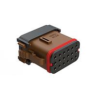 Amphenol SINE Systems AT16-18SD-EK02 18-Way 18 Position Plug, Ke Plug, Keyed D, Brown