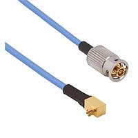 Amphenol SV Microwave FQSMPM-047-FRSMPS-120 RF Cable Assemblies SMPM F QB to SMPS R/A F 12"Cable