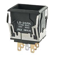 NKK Switches LB26RKG01 Pushbutton Switches DPDT ON-ON BLACK RECTANGULR BODY ONLY