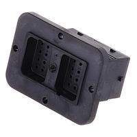 Amphenol SINE Systems ARC12-24PC Sockets 24 Position, Receptacle, Pin Contact, Size 16, Threaded Insert for Jackscrew, Keyed C, Flanged, Black