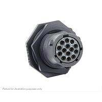 Eaton Souriau-Sunbank UTSX712D14SW Receptacles Jam nut receptacle, without backshell, with 14 female PCB contacts, IP68/69K in unmated conditions, keying W