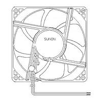 Sunon EF80252S1-1000U-A99 Axial DC Axial Fan, 80x80x25mm, 24VDC, Sleeve, Lead Wires, Auto Restart, MagLev Motor