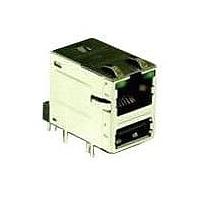 Amphenol Commercial Products RJMG233022610ER Magnetic Jack R/A,DipType, USB 2.0 RJ45+OverSingle