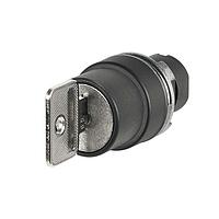EAO 46-290F.1000.7P8 Keylock Actuator, oe 22.3 mm, oe 29 mm, round, Black, Plastic, Maintained (a) - Rest (a) - Maintained (a), IP65, IK06