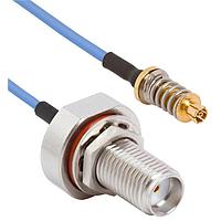 Amphenol SV Microwave FV67SMPM-047-FBSMA-120 RF Cable Assemblies VITA 67.1/2 SMPM to SMA BKHD F 12"Cable