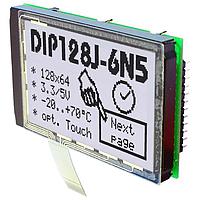 DISPLAY VISIONS EA DIP128J-6N5LW LCD Graphic Displays Black/White Contrast White LED Backlight