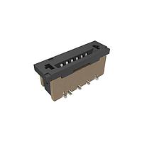 Amphenol FCI SFW6S-2STME1LF Board Mount 1.00mm Flex Connector, SFW Straight series, 6 Position, Top Entry Surface Mount, ZIF, with Mount Plate