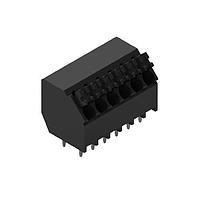 Wurth Elektronik 691410120006 Fixed Terminal Blocks WR-TBL 3.5mm pitch Monoblock THT Black 45 deg Dual Pin cable entry Screwless Push In 6P