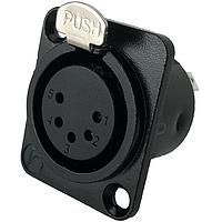 Io Audio Technologies IO-XLR5-F-BK-JL Cable Connectors 5-Pin XLR, Female, Receptacle, Black Metal Housing, Solder Cups, Silver Contacts