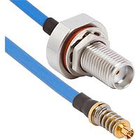 Amphenol SV Microwave FV67SMPM-085-FBSMA-060 RF Cable Assemblies VITA 67.1/2 SMPM to SMA BKHD F 6"Cable