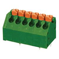 Same Sky (formerly CUI Devices) TBL002A-350-06GR-2OR Fixed Terminal Blocks Terminal block, screwless, 3.50, 45, 6 poles, green w orange tab