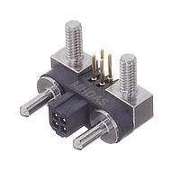 Amphenol Socapex MHDAS2M004YCE11 Connectors Micro HDAS 4 male right angle pc tail contacts4 position pin 1.27 mm 2 row right Angle