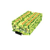 Amphenol Anytek APTS063PEYG00G DIN Rail Terminal Block APT 6mm2/1-2 PE YG Ground terminalSingle layer , 1in-2out Yellow-Green
