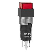 NKK Switches HB15SKW01-5C-CB Subminiature SPDT ON-(ON) SQR RED