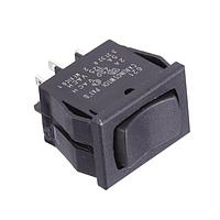 Carling Technologies 62112281-0-0-N Rocker Switches 2-pole, (ON) - OFF - (ON), 4A/8A/6(4)A 250VAC/125VAC/250VAC not HP rated, Non-Illuminated Black Rocker Switch with Solder Lug