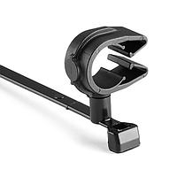 HellermannTyton 156-02245 Standard Cable Ties MOC Clip, 12 mm, Assembled to T50SVC Swivel Tie, PA66HIRHSUV, Black, 1000/ctn