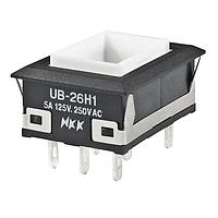 NKK Switches UB26NKW015D Pushbutton Switches RECT ON-ON AMBER LED SOLDER LUG BODY ONLY