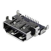 Same Sky (formerly CUI Devices) HD08-19-RVS-MSMT-TR HDMI HDMI, 19 PIN, Reverse Mid Mount, Tape and Reel