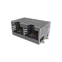 Amphenol Commercial Products RJE3B2886102N Modular Jack Modular Jack - 2P 8P8C, RA, CAT6, SMT, Single Port, Shield Without Top and Side EMI Tabs, With Housing Pegs, No LEDs