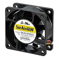 Sanyo Denki 9WL0612H4002 Axial Axial Fan, 60x60x25mm, 12VDC, Splash/Dust Proof, Long Life 180Khr, Ribless, IP68