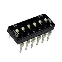 CTS Electronic Components 210-6MSD DIP Switches THROUGH HOLE, GOLD FLASH DIP SWITCH, 6-POLE, MEDIUM ACTUATOR, BOTTOM SEAL, STRAIGHT TERMINAL FORM, TUBE PACK