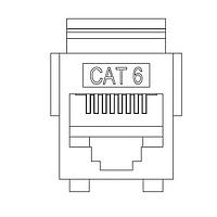 Kycon KLAPX-CPLR-N-88-50 Modular RJ45 COUPLER NonShld wPanel Tabs 50u